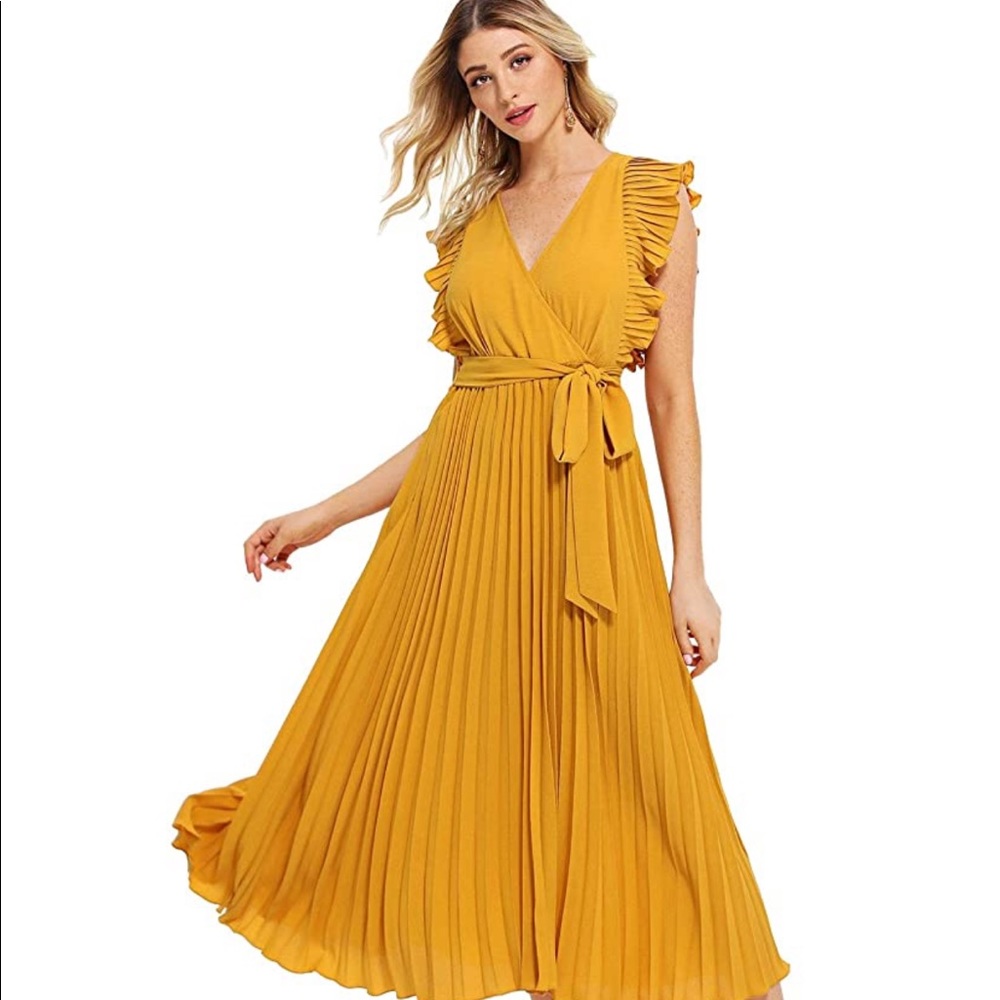 Mustard color summer dress